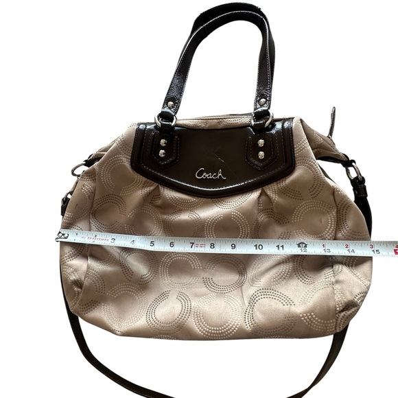 Coach Ashley Carry All Signature Dotted Op Art Shoulder Bag